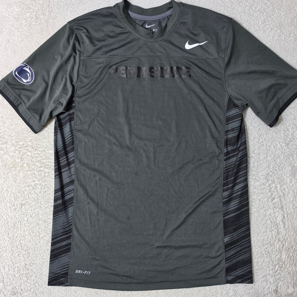 Nike Penn State T-Shirt Mens Med Gray Nittany Lions Dri-FIT Athletic Training