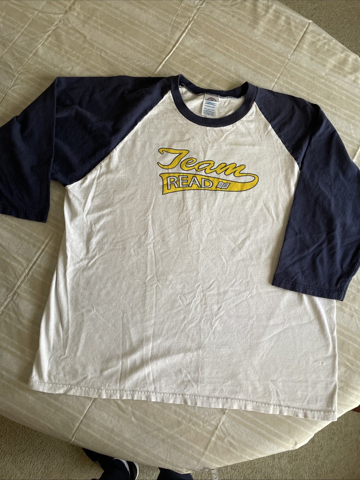 TEAM READ Tee Size XL Raglan 3/4 Sleeves TShirt Baseball Delta ProWeight Teacher gallery