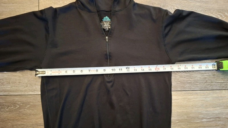 EMS Bergelene Men's Medium Black Quarter Zip Base Layer Top Technical Hiking EUC gallery