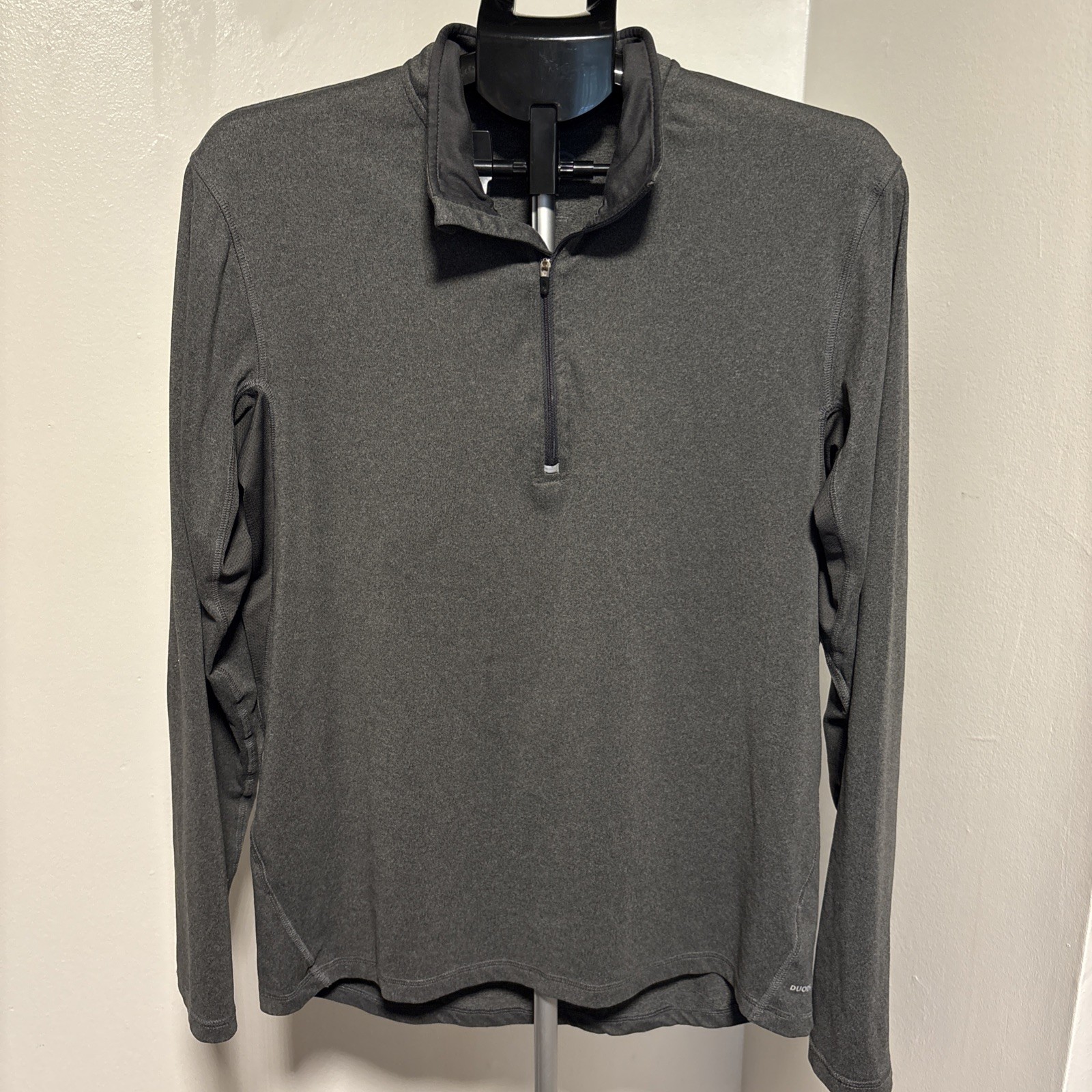 Champion Pullover Mens Medium Gray Duo Dry Quarter Zip Athletic Top Breathable gallery