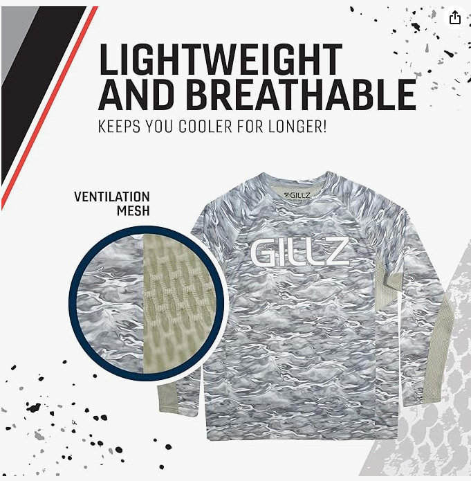Gillz Men's Size S - Tournament UV Protective Lightweight Moisture Breathable gallery