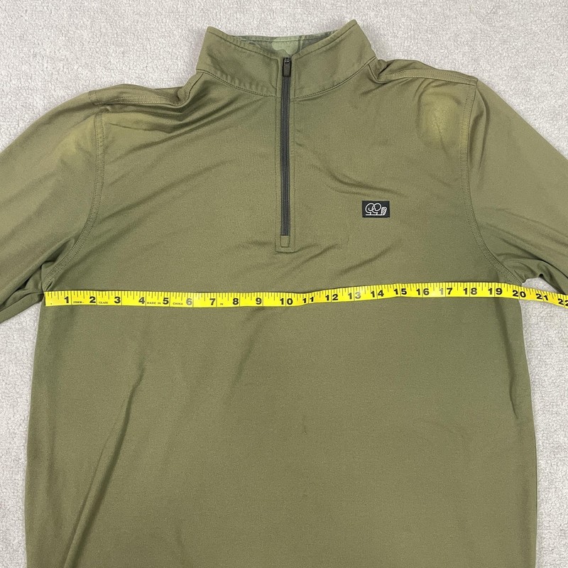Good Good Golf Pullover Mens Medium Olive Green Quarter Zip Performance Stretch gallery