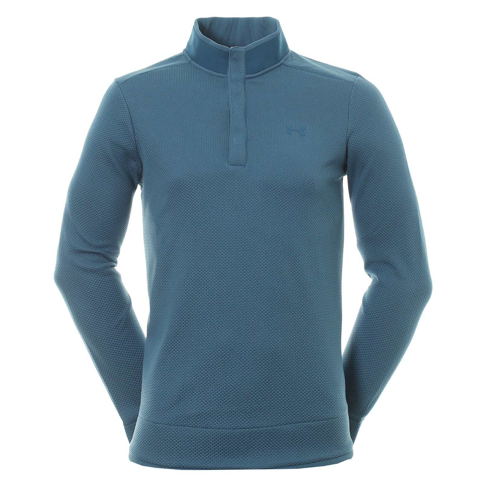 Under Armour UA Golf Storm Men's SZ S Sweater Fleece Snap Mock 1329832 414 Blue gallery