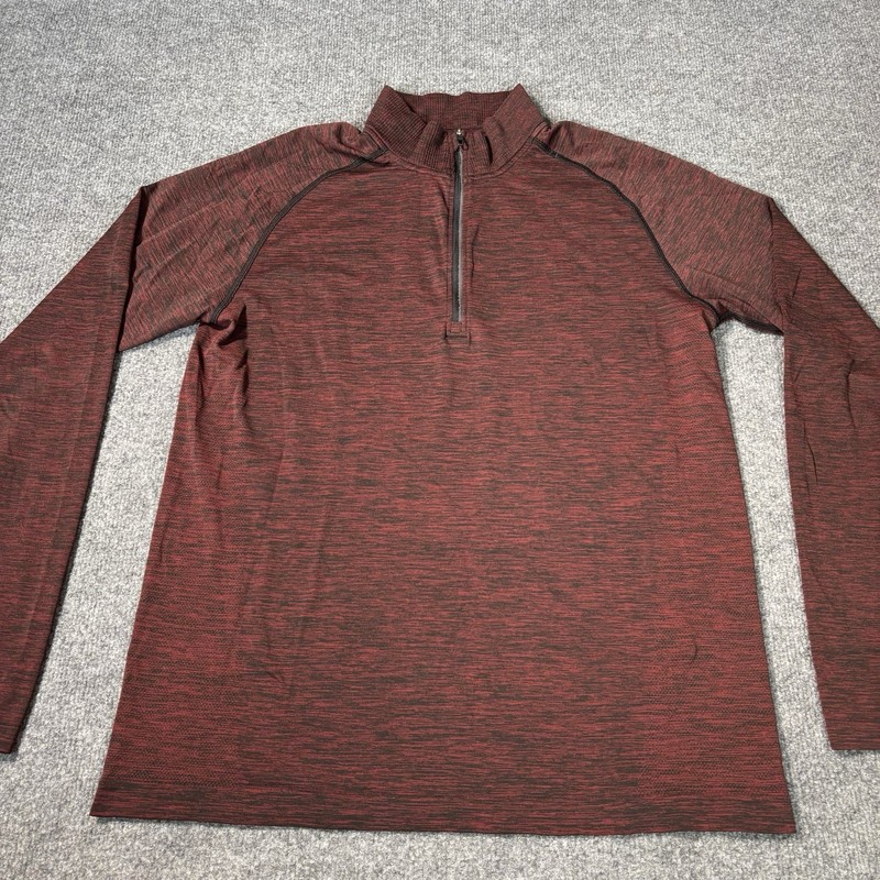 Lululemon Metal Vent Tech 1/2 Zip Pullover Mens Large Red Black Heathered gallery