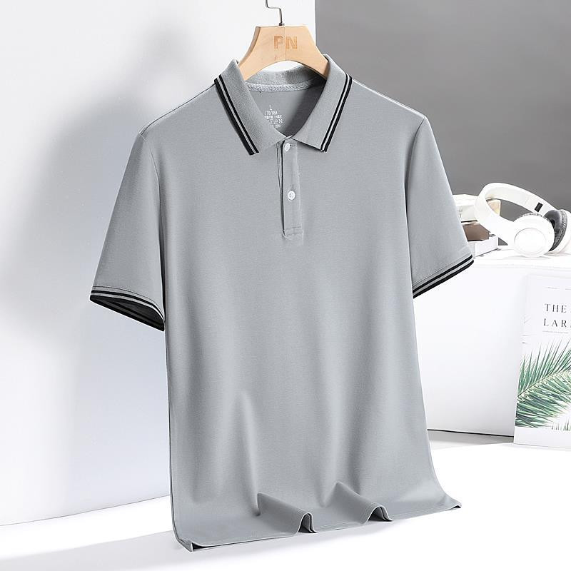 Polo Shirt Men's Short Sleeve T-shirt Ice Silk Dad Summer Casual Half Sleeve gallery