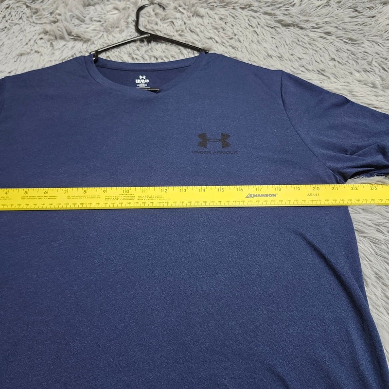 Under Armour Mens Loose Fit TShirt Large Navy Blue Cotton Polyester Blend Gym gallery