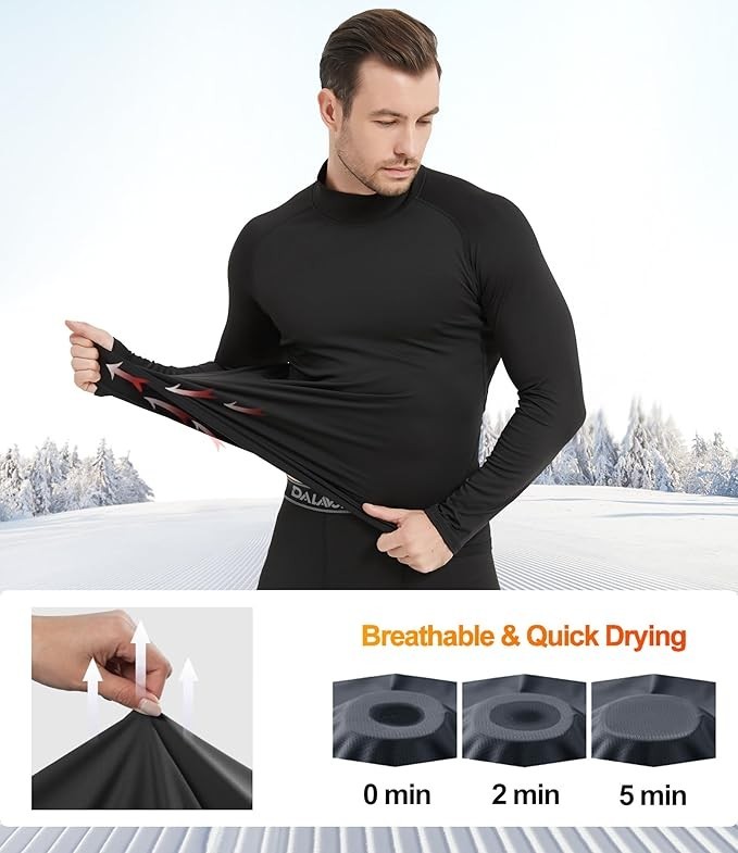 5 Pack Thermal Compression Shirts for Men Long Sleeve Running Gear Undershirt... gallery