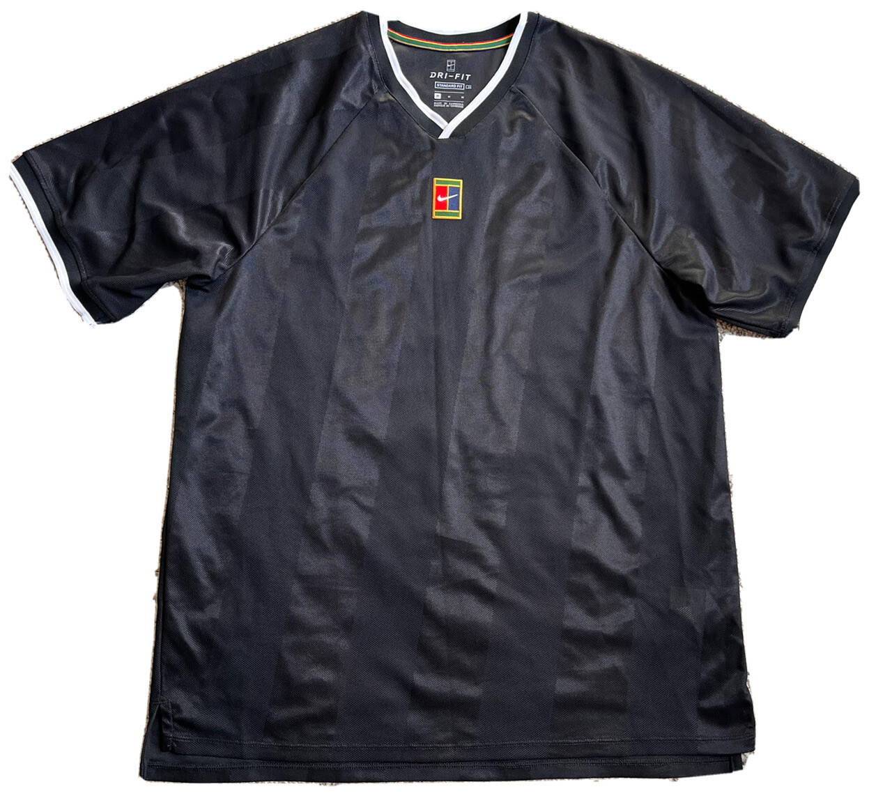 EUC MENS Medium NIKE DRI-FIT NIKECOURT COURT BREATHE SLAM TENNIS SHIRT BLACK gallery
