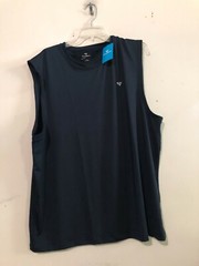 NWT Roadbox Plus Size 2XL Blue Men Athletic Sports Active Stretch Tank Top Tee