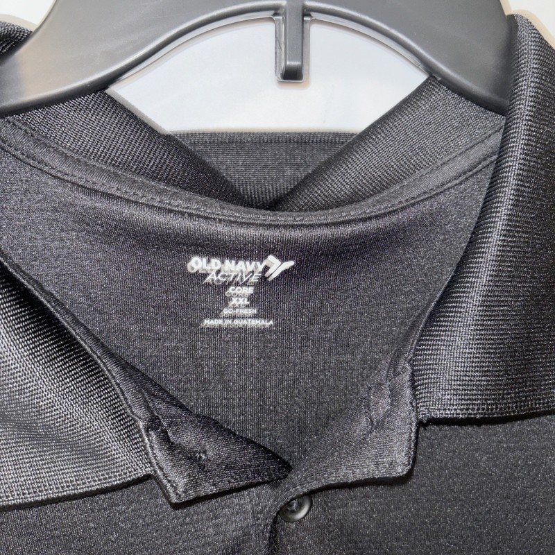 Old Navy Active Polo Shirt Men XXL Black Go-Fresh Performance Golf Tennis Preown gallery