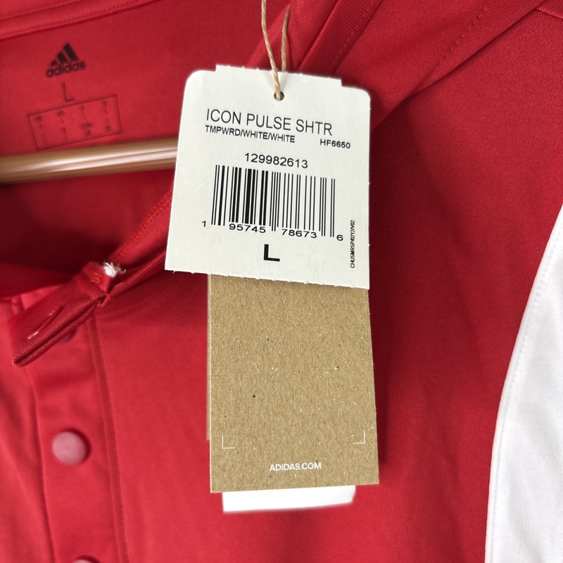 Adidas Men’s L Icon Pulse Shooter Warm Up Red Pullover Hooded Active Shirt NEW gallery