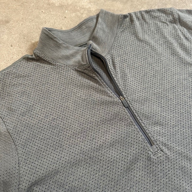 Lululemon Metal Vent Tech 1/2 Zip Pullover Men XXL Grey Mesh Ventilation Active gallery