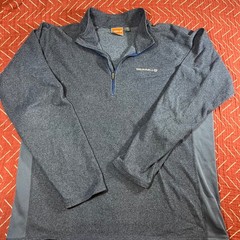 Merrell Mens 1/4 Zip Pullover Shirt Blue Textured Knit Long Sleeve Performance