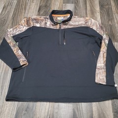 Magellan Fish Gear Camouflage Black men’s loose fit 1/4 zip pullover 3XL