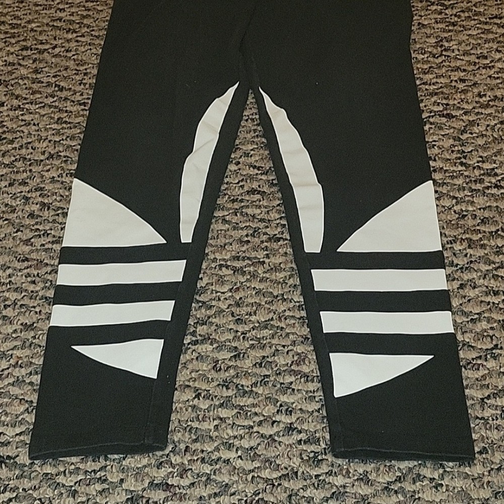 Adidas Womans Black and White Leggings gallery