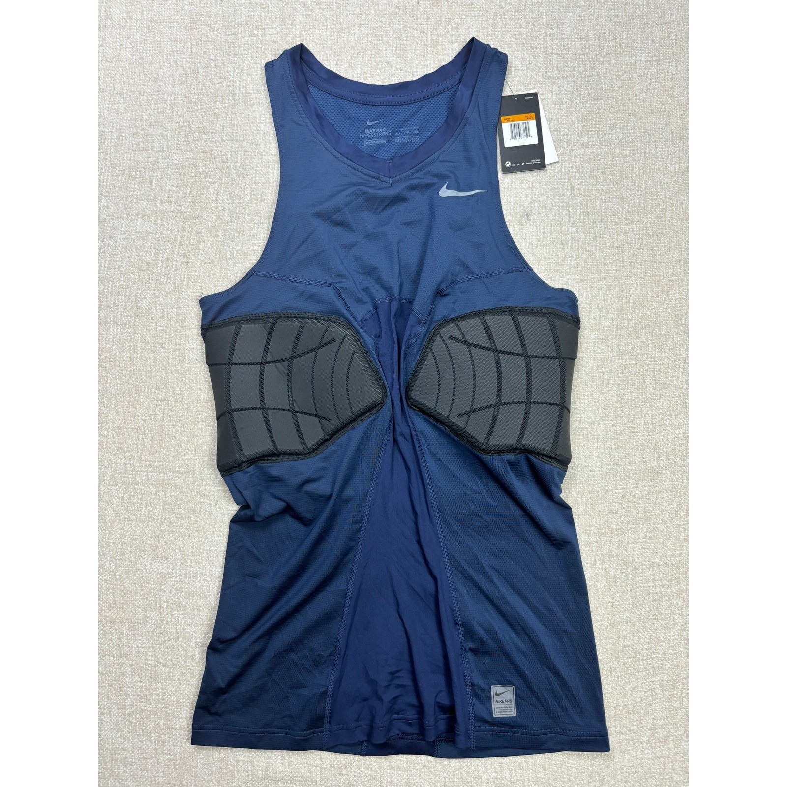 Nike Pro Hyperstrong Padded Basketball Compression Tank Navy Blue XXLT gallery