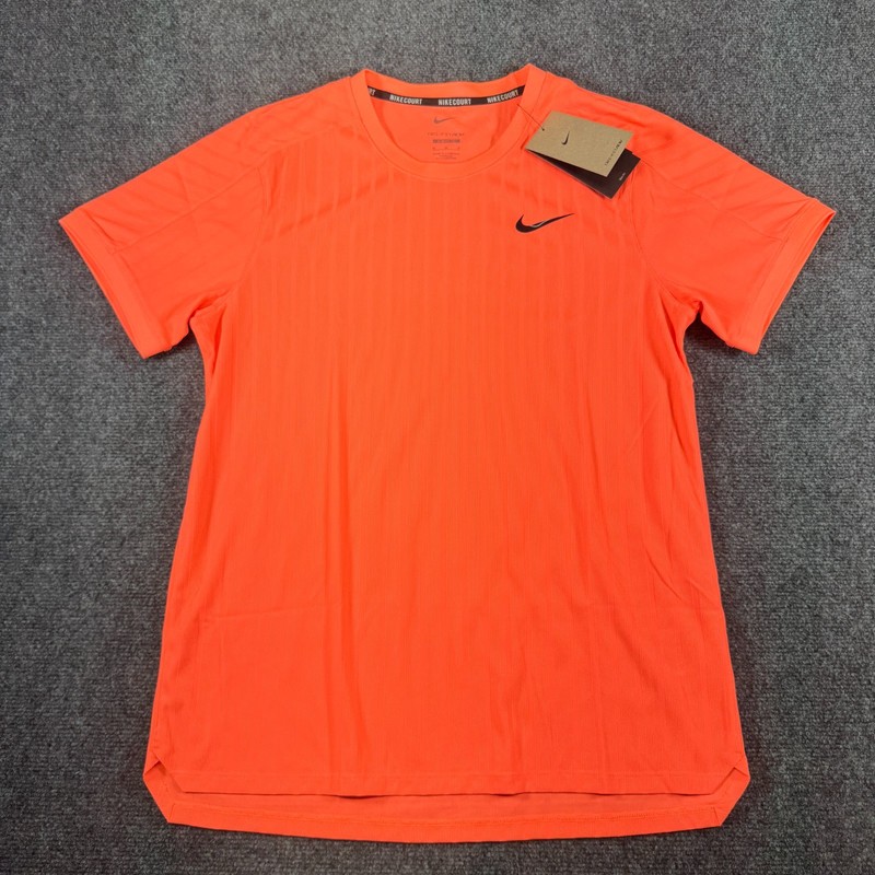 Nike Court Dri-FIT ADV Tennis Slam T-Shirt Mens Size Medium M Bright Mango NWT gallery