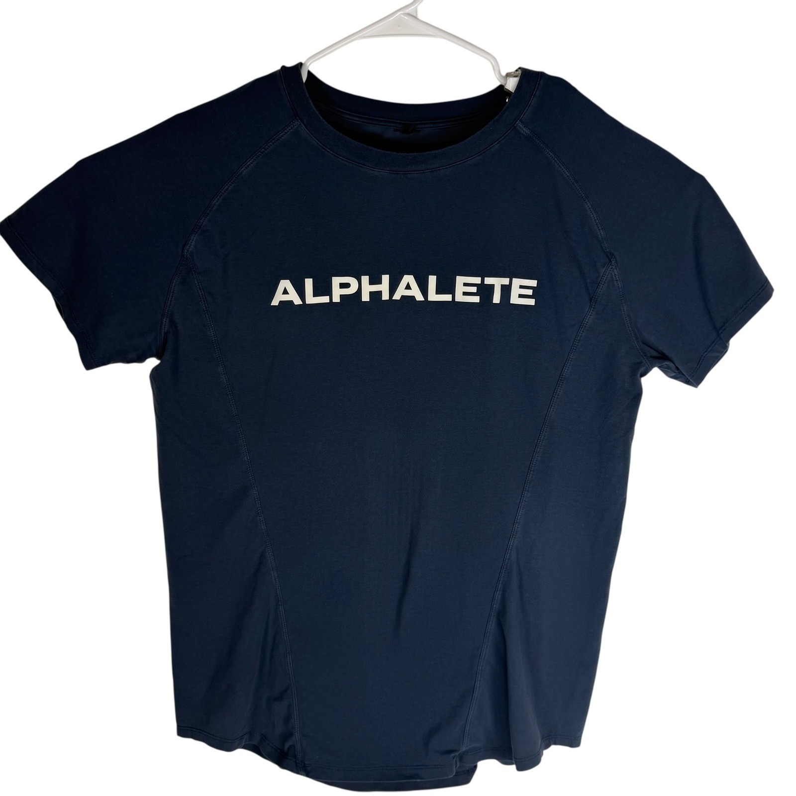 Alphalete Mens Navy Blue Mesh Back Performance Training T-Shirt Size Medium gallery