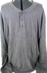 St Johns Bay-Mens Long Sleeve Thermal Henley Shirt-2XL XXL-Gray-Casual