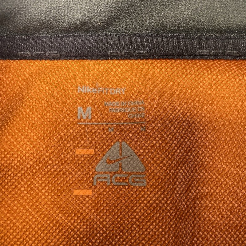 Nike ACG FitDry 1/4 Zip Pullover M Orange Fleece Base Layer Hiking Shirt VTG Y2K gallery