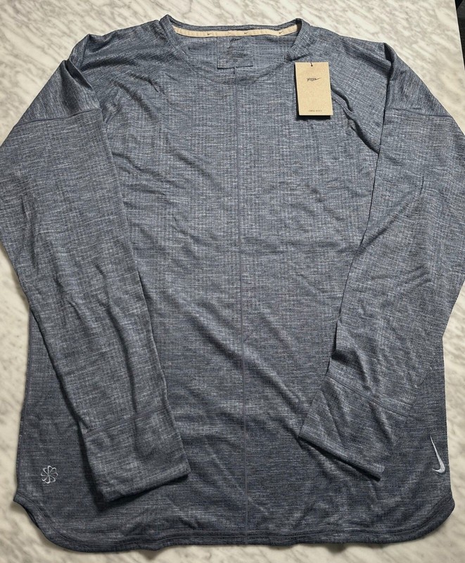 Nike YOGA Dri-Fit Long Sleeve Mens XL Thunder Blue Knit Stretch FB7775-437 NEW gallery