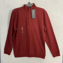 Walter Hagen 1/4 Zip Perfect 11 Pique Fleece Mid Burnt Umber Red Mens S NWT