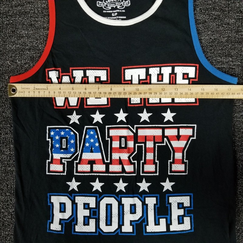 We The Party People Tank Top Mens Small Black USA Colors Spencers Funny Tee gallery