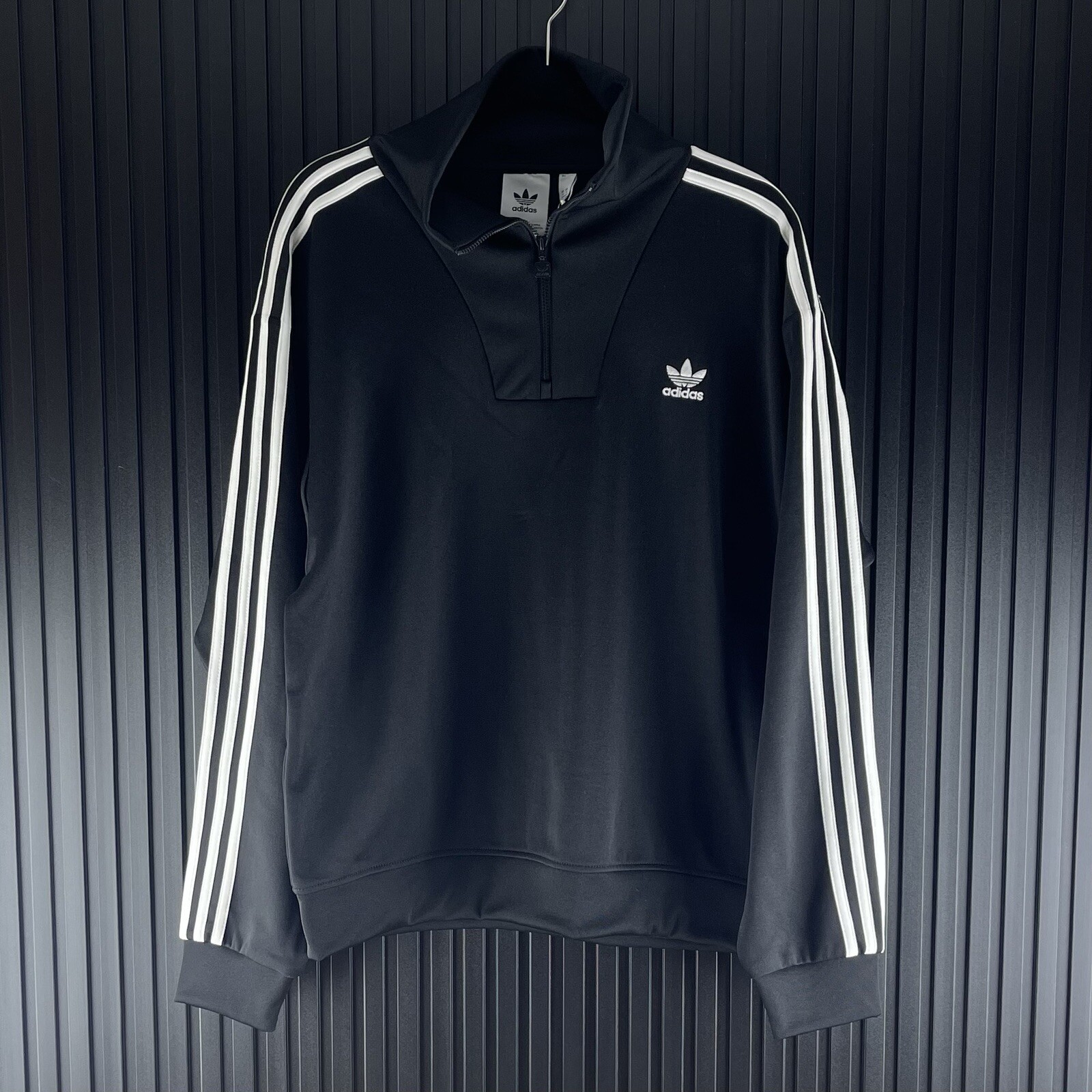 Adidas Adicolor Size XS Mens Black Funnel Neck Track Pullover Top gallery