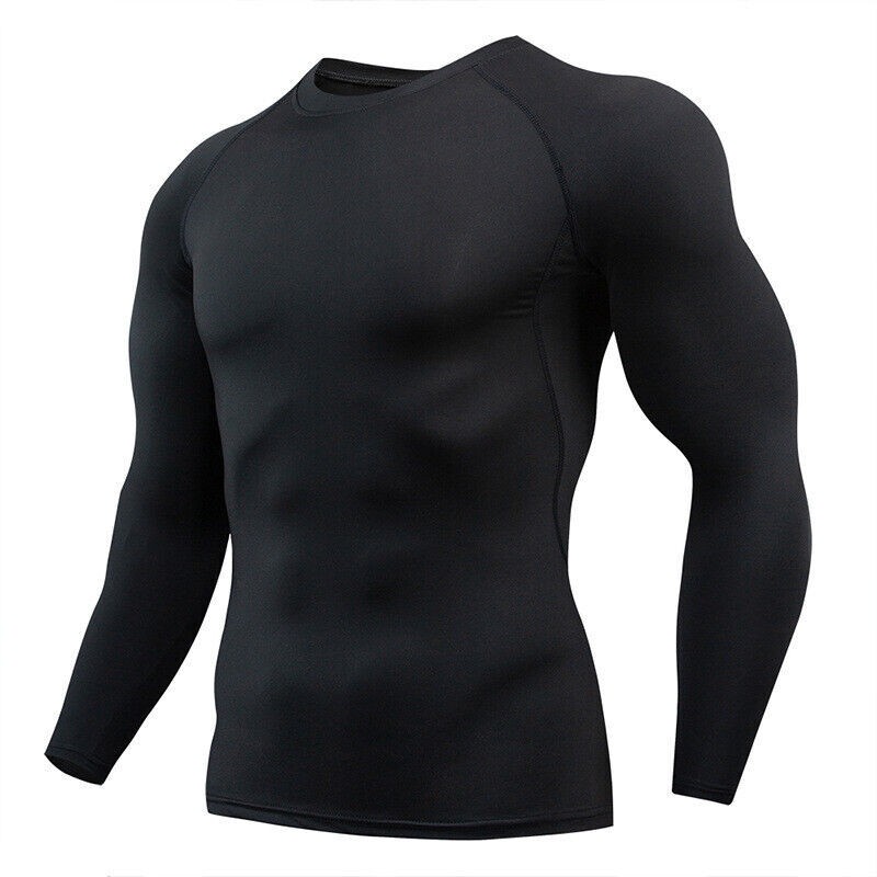 Mens Long Sleeve Compression Base-layer Shirts Fitness Sports Quick Dry T-Shirts gallery