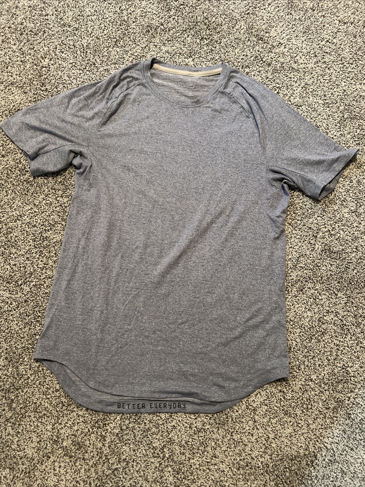 Lululemon Drysense Men's Medium Heather Chambray Blue Short Sleeve Tshirt gallery