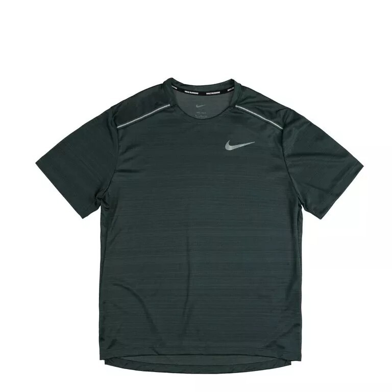 Nike Men’s Dri-Fit Miler Running Shirt Pine Green Reflective Sizes AJ7565-328 gallery