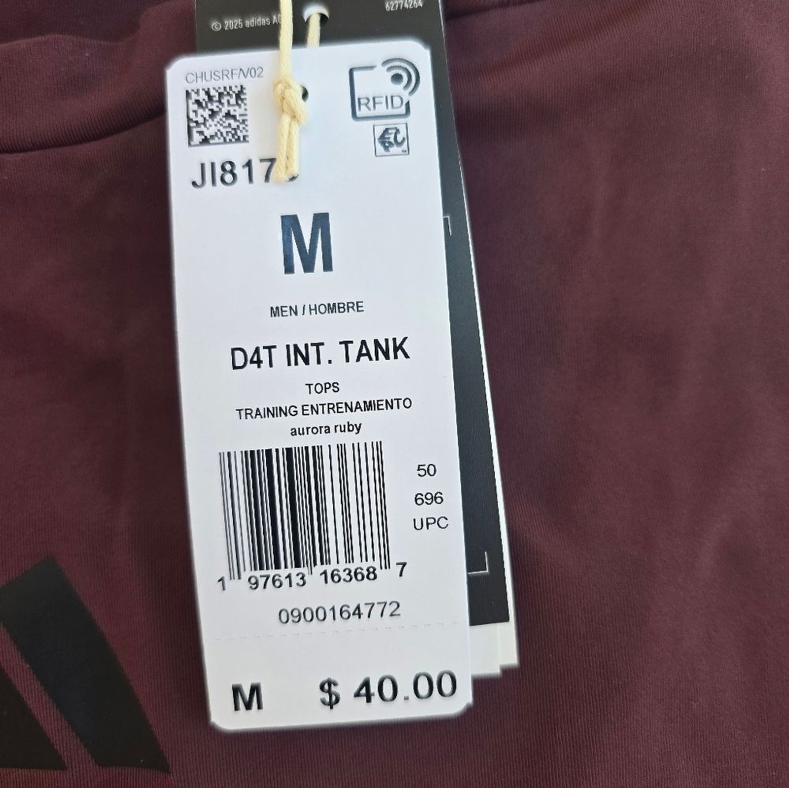 Adidas Maroon Sleeveless D4T INT Tank Top gallery