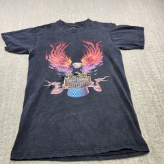 Vintage Harley Davidson Shirt Men Small Thrashed Distressed Faded USA Made Biker