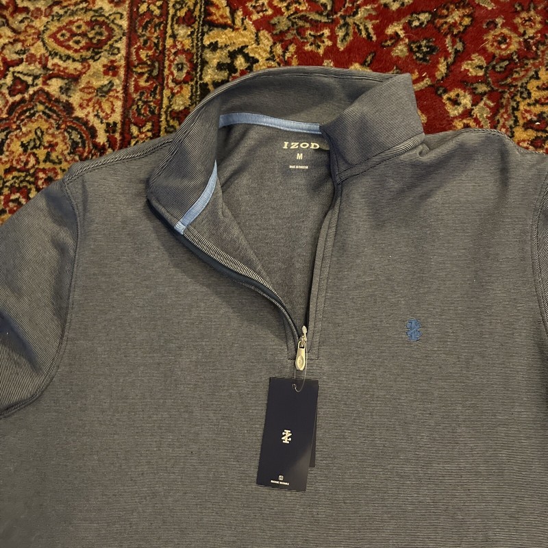 IZOD LONG SLEEVE 1/4 ZIP MEDIEVAL BLUE MENS MD PERFORMANCE COMFORT NWT SHIRT gallery