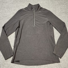 Lululemon Surge Warm Men Medium Heathered Black 1/2 Zip Pullover SlimFit Running