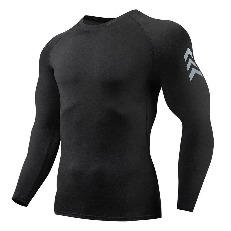 Mens Long Sleeve Compression Base-layer Shirts Fitness Sports Quick Dry T-Shirts gallery