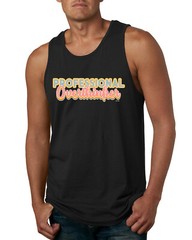 Professional Over Thinker Blue Pink Yellow Groovy Letters Men Tank Top