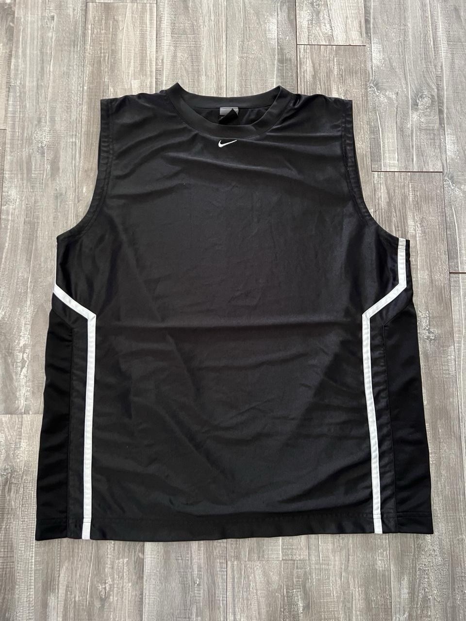 Y2K 2000s Nike Men's Basketball Dri-Fit Mesh Jersey Tank Top Black/White XXL gallery