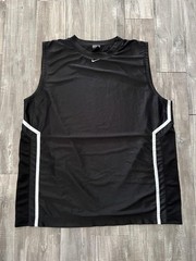 Y2K 2000s Nike Men’s Basketball Dri-Fit Mesh Jersey Tank Top Black/White XXL