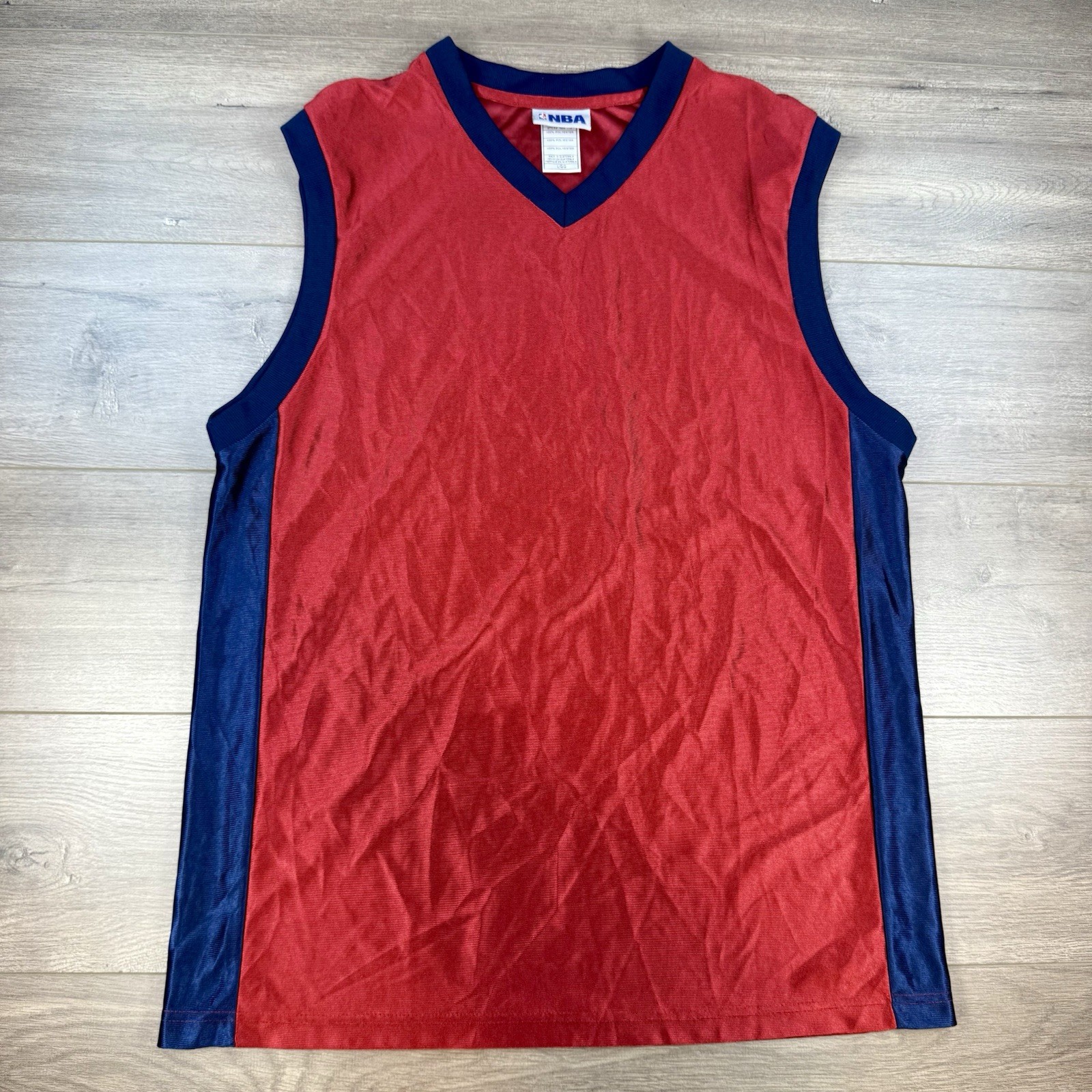 Vtg Y2K 90s NBA Basketball Jersey Tank Sleeveless Shirt Men's Large Red Practice gallery