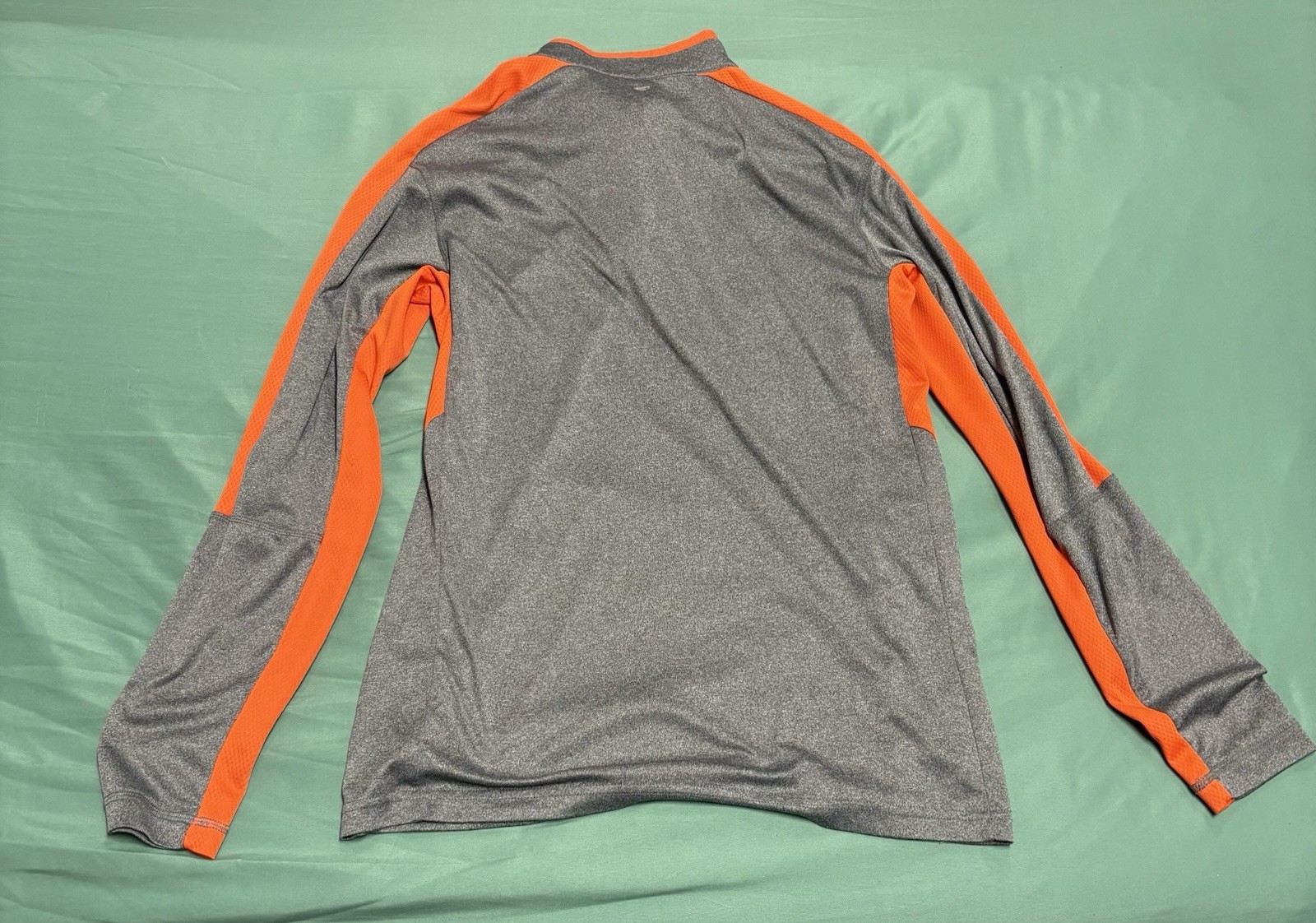 Orange/Grey Quarter Zip With Logo Size M gallery