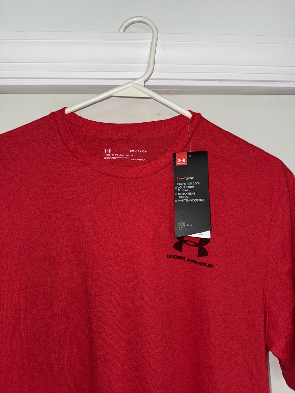 Under Armour Left Chest Logo Men's Short Sleeve, Red, Small gallery