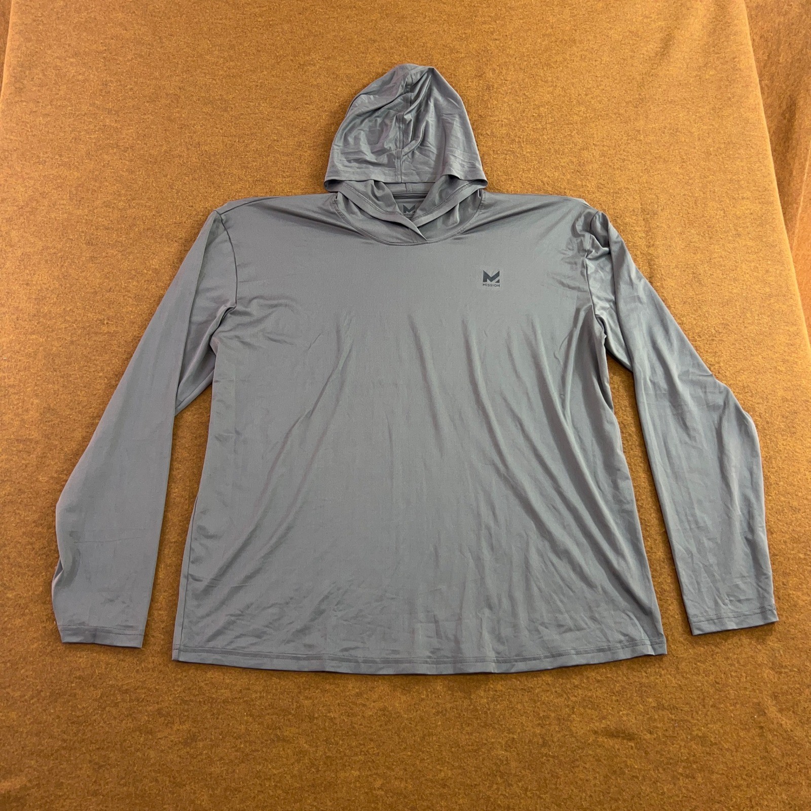 Mission Mens XL Gray Long Sleeve Performance Cooling Hooded Tee New gallery