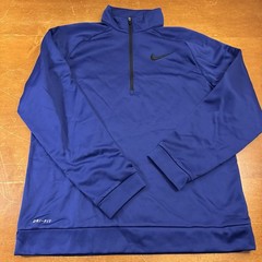 Nike Sweater Mens Large Blue Long Sleeve Pullover Golf 1/4 Zip Dri-Fit