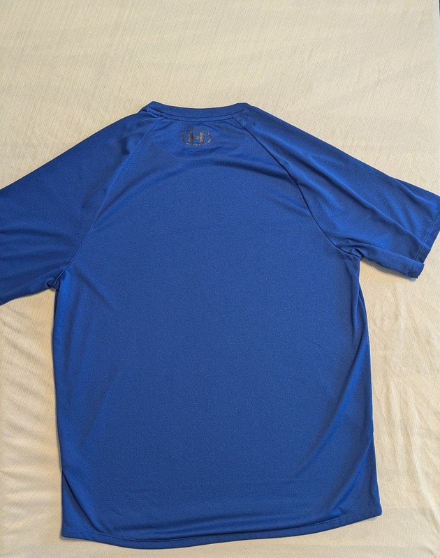 Under Armour Tech Tee Men's M Blue Relaxed Fit Polyester Lightweight Logo gallery