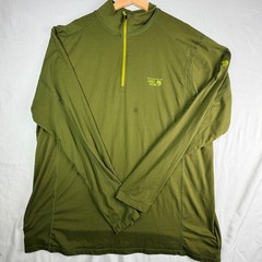 Mountain Hardwear 1/4 Zip Pullover XXL Green Mens Long Sleeve Hiking Shirt