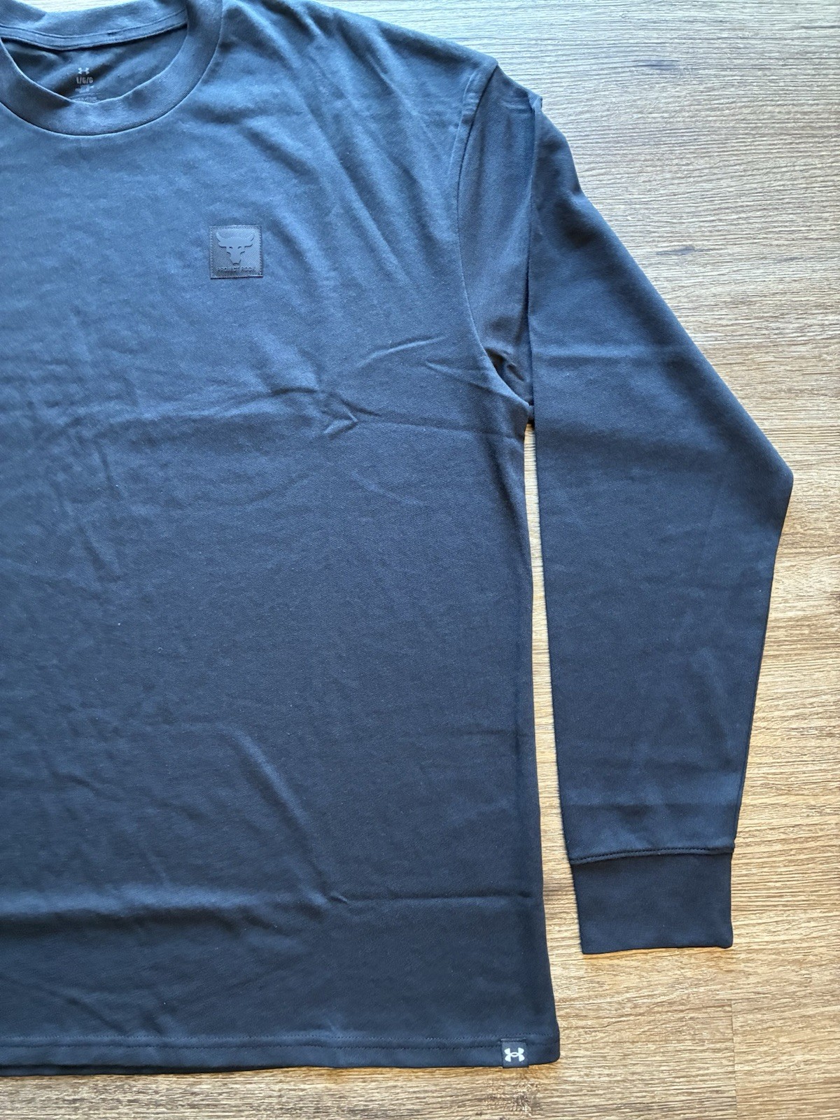 Under Armour Project Rock Cuffed Long Sleeve Black T-Shirt Size Large Loose Fit gallery