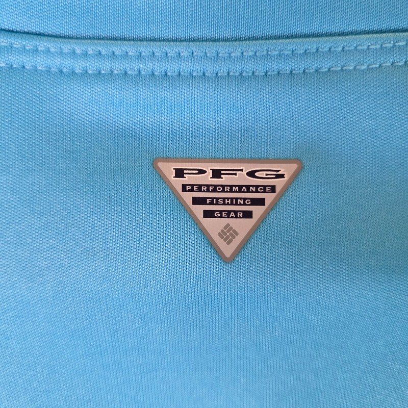 ​Columbia PFG Terminal Tackle Shirt Mens Medium Blue Long Sleeve Omni-Shade UV gallery
