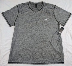 Adidas Men’s Lightweight Breathable Soft Golf Tech Tee Heather Black & Gray 3XL