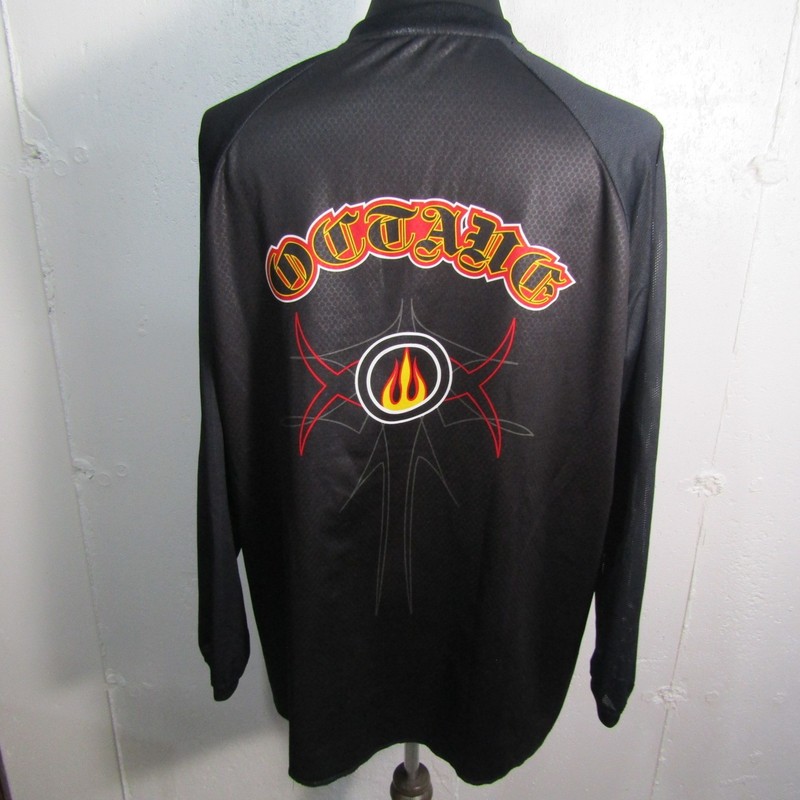 torq OCTANE Men's Large Black Long Sleeve Activewear Top Jersey Padded Elbows gallery